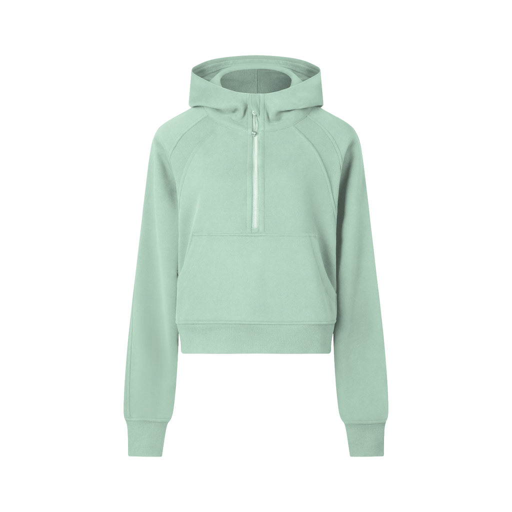 Nathaneils 19 Open Hands Cropped Half-Zip Hoodie