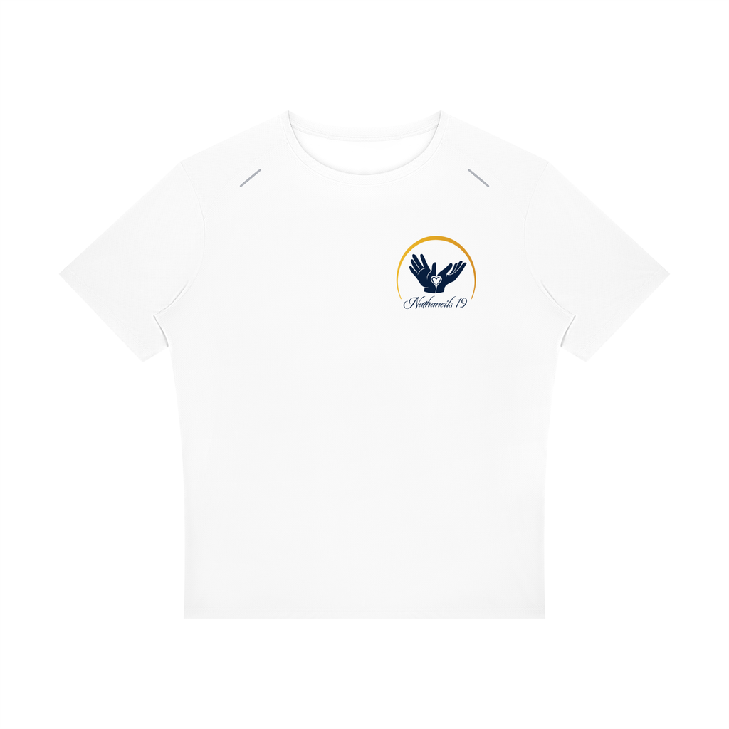 Nathaneils 19 Open Hands Performance Reflective Tee White
