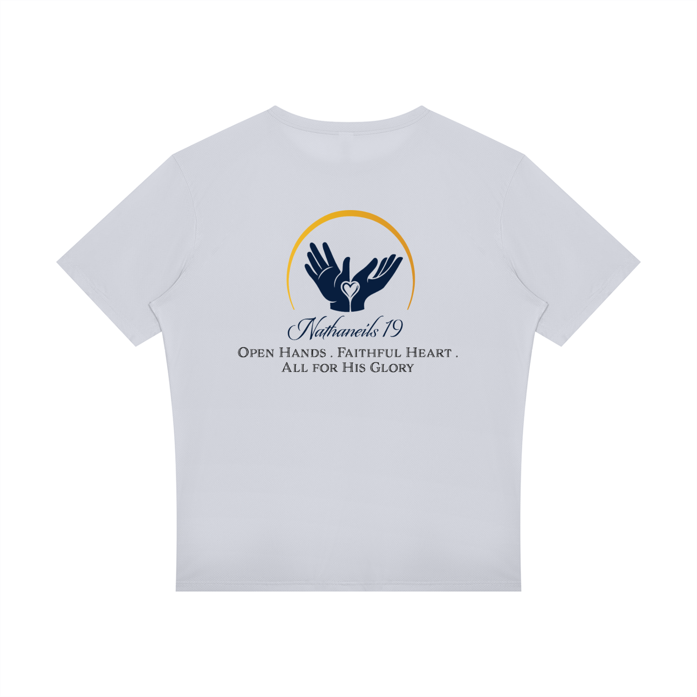 Nathaneils 19 Open Hands Performance Reflective Tee - Light Grey (Slogan Back)