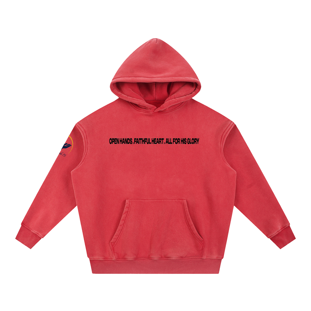 Nathaneils19 Open Hands Snow Wash Fleece Oversize Hoodie