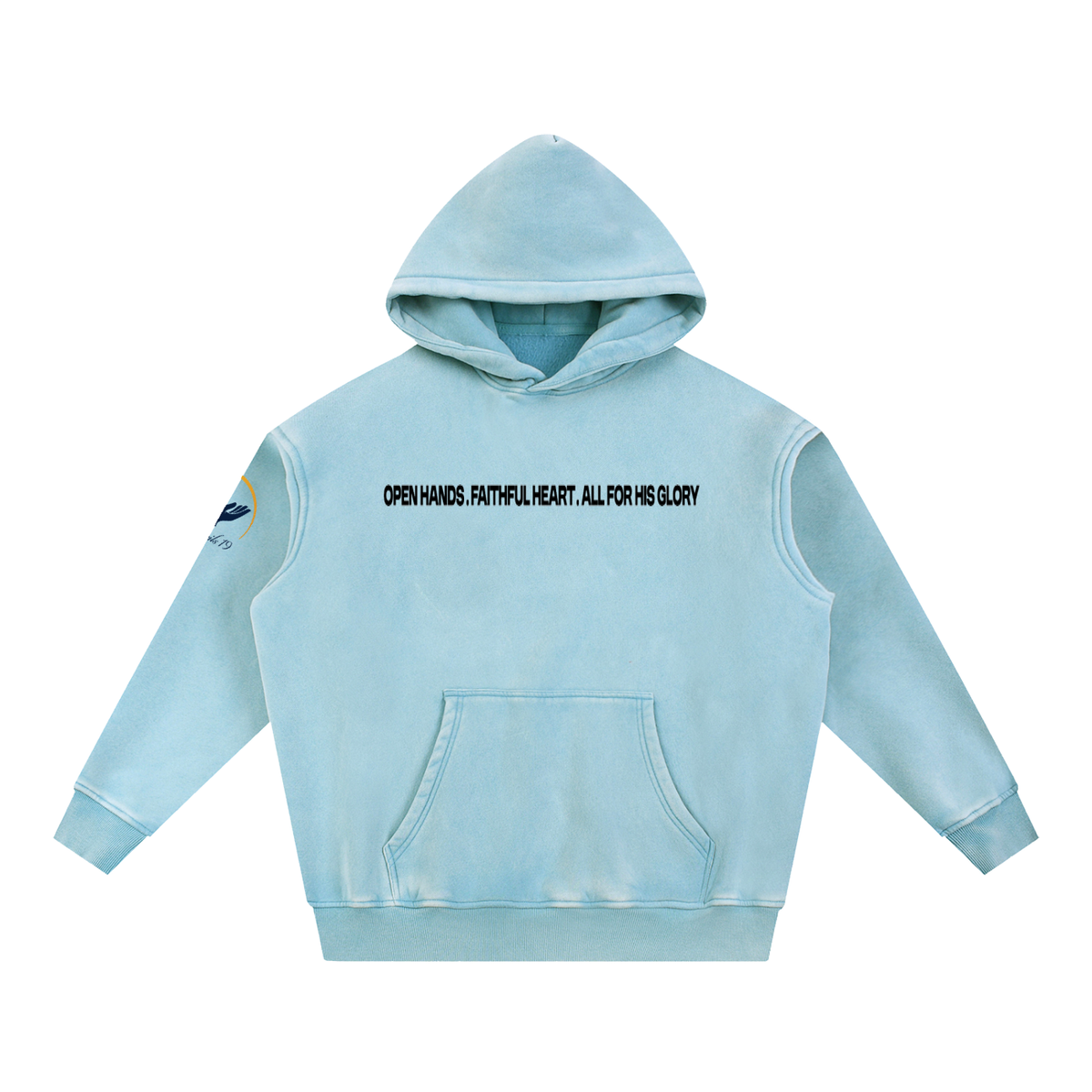Nathaneils19 Open Hands Snow Wash Fleece Oversize Hoodie