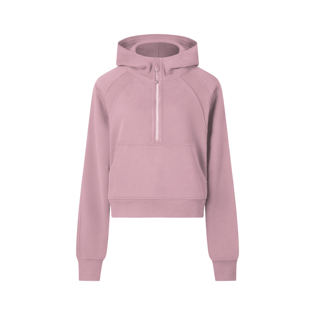 Nathaneils 19 Open Hands Cropped Half-Zip Hoodie