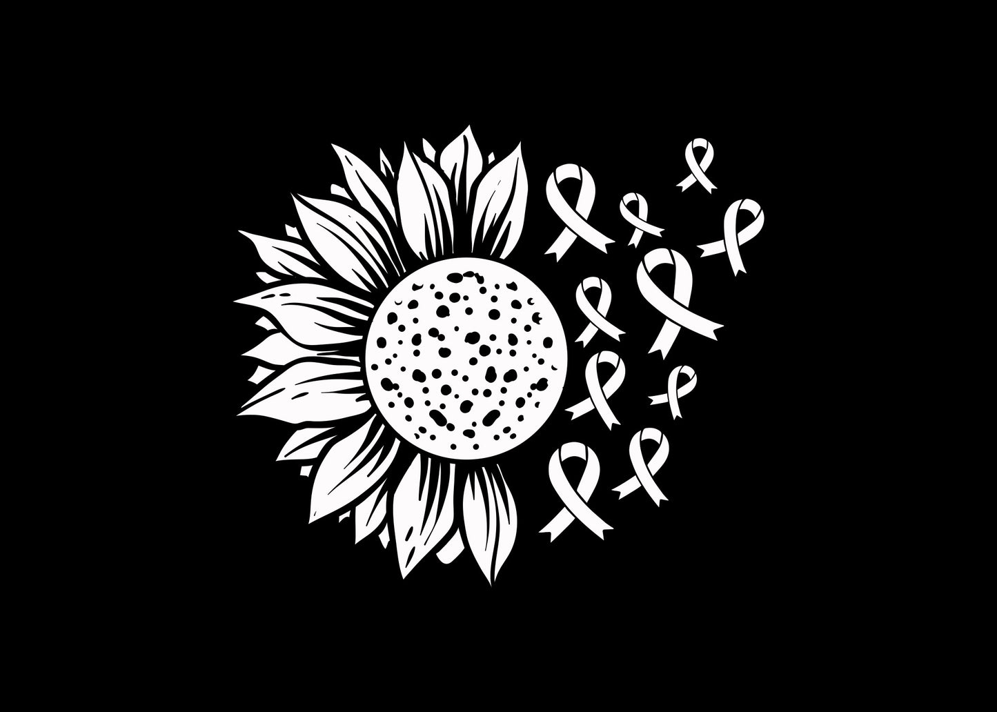 Cancer Awareness Flower & Ribbons Car Decal