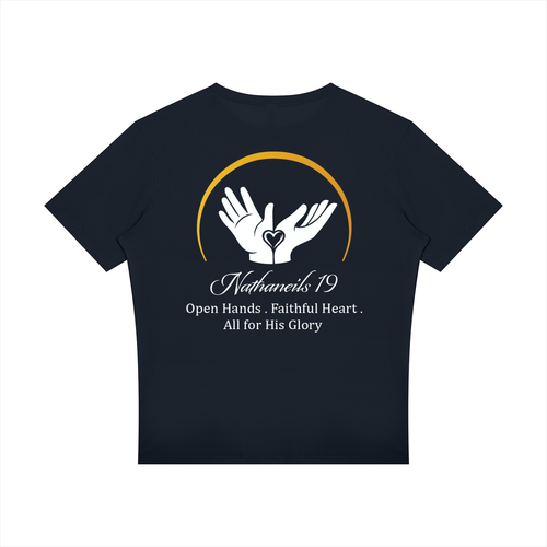Nathaneils 19 Open Hands Performance Reflective Tee - Navy Blue (Slogan Black)