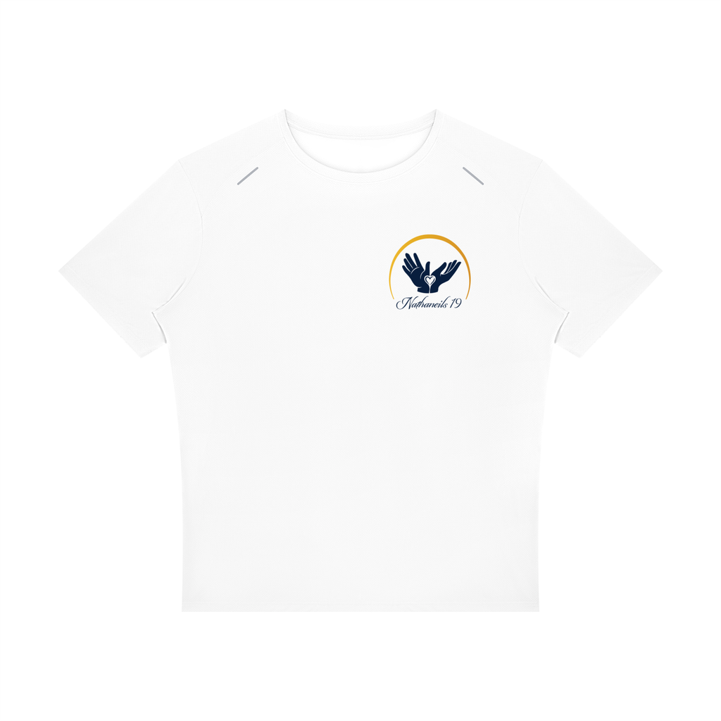 Nathaneils 19 Open Hands Performance Reflective Tee White (Slogan Back)